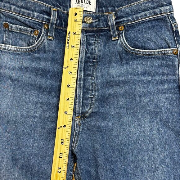 Agolde Nico High Rise Straight Womens Jeans Blue  27 Button Fly Cropped 26" - Picture 7 of 11